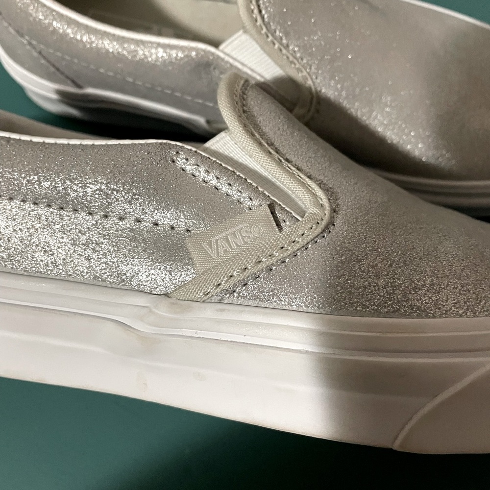 Vans size 7 silver sparkles
